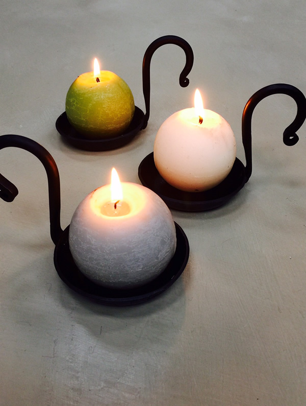 Black Iron Candle Holder